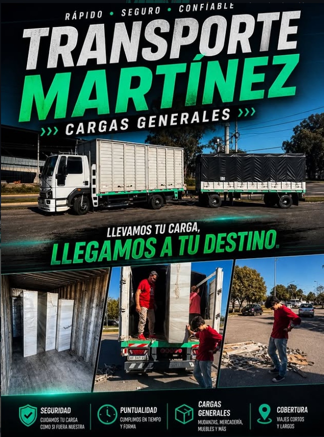 Servicio de flete, comisiones y transporte de cargas generales de Carpintería a Fraga - Transporte Martínez